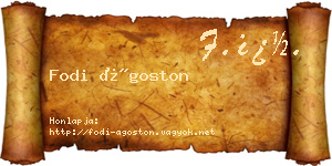 Fodi Ágoston névjegykártya